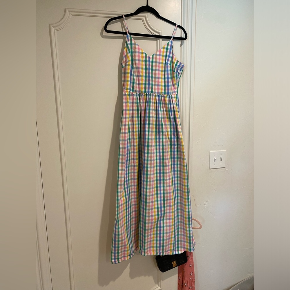 J Crew size 6 pastel gingham dress